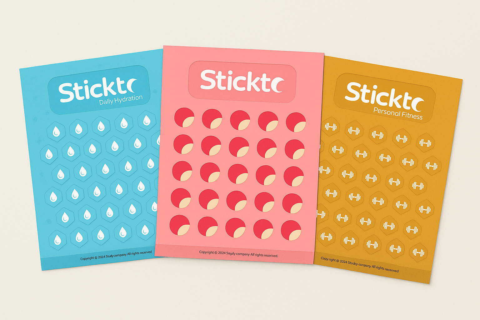 3-Pack sticker sheets mockup
