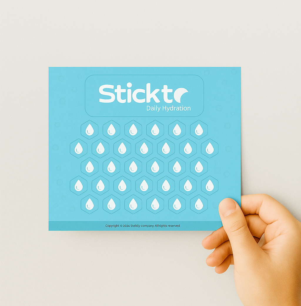 Stay Hydrated sticker sheet mockup